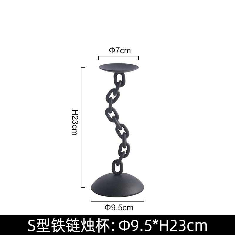 Metalowy świecznik Geometryczny łańcuch Świecznik Skręcony zamek Uchwyt na świecę Dekoracja domu Akcesoria Metalowa klatka