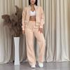 Women's New Fashion Casual Set Solid Long Sleeve Hoodie Zipper Pants Two Piece Outfit