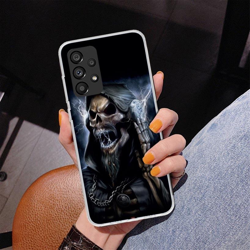 Reaper Skull Skeleton Gun Phone Case For Samsung Galaxy A17 A16 A15 A14 A13 A57 A56 A55 A54 A53 A37 A36 A35 A34 A33 A26 A25 A24