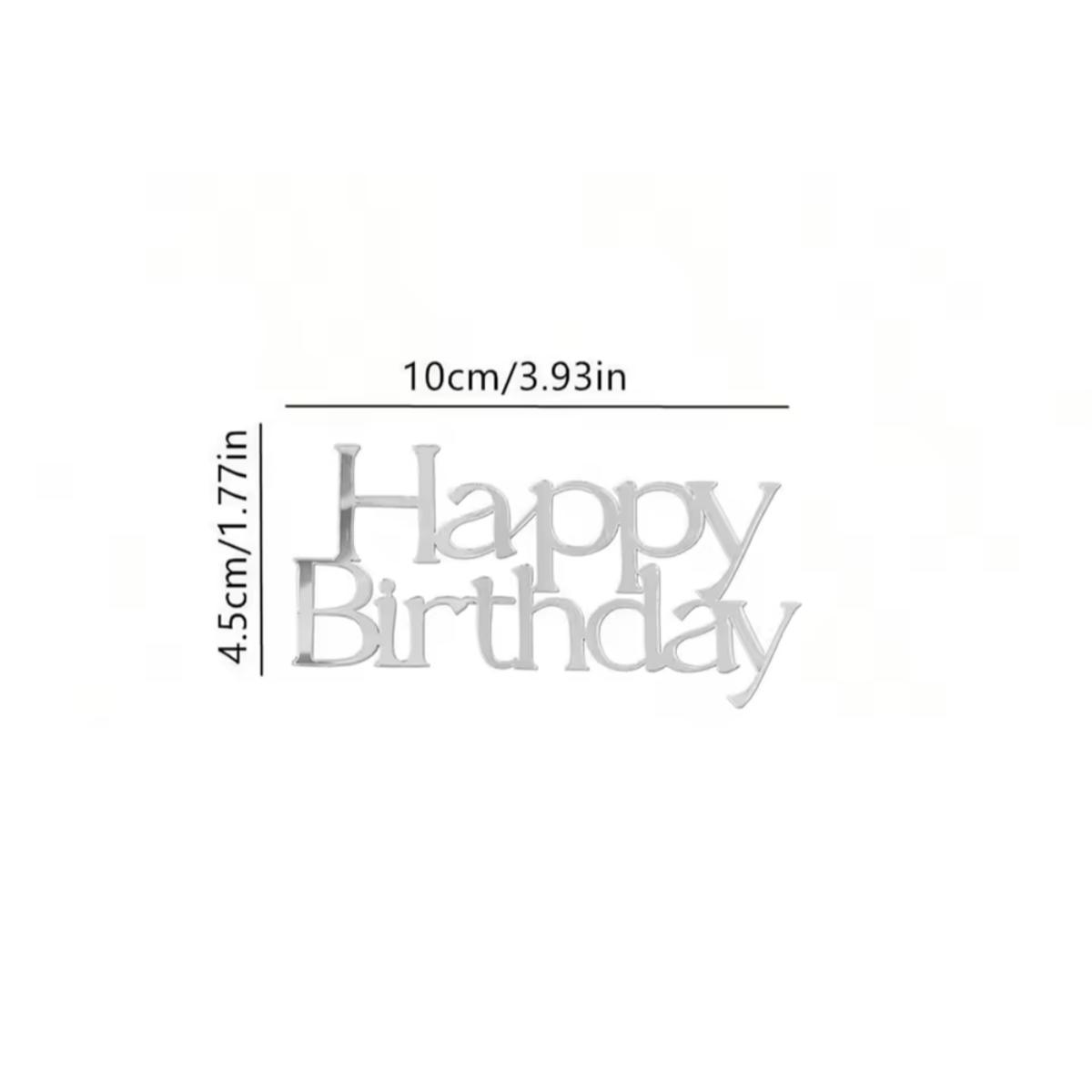 

1 шт. Топпер для торта «С днем рождения» Простые линии Акриловый Золотой Серебряный Черный Топперы для десерта для украшения торта на вечеринку по случаю дня рождения