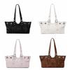 Korean Style Matte PU Tote Bag Solid Color Underarm Packs Fashion Large Capacity Handbag  Girls