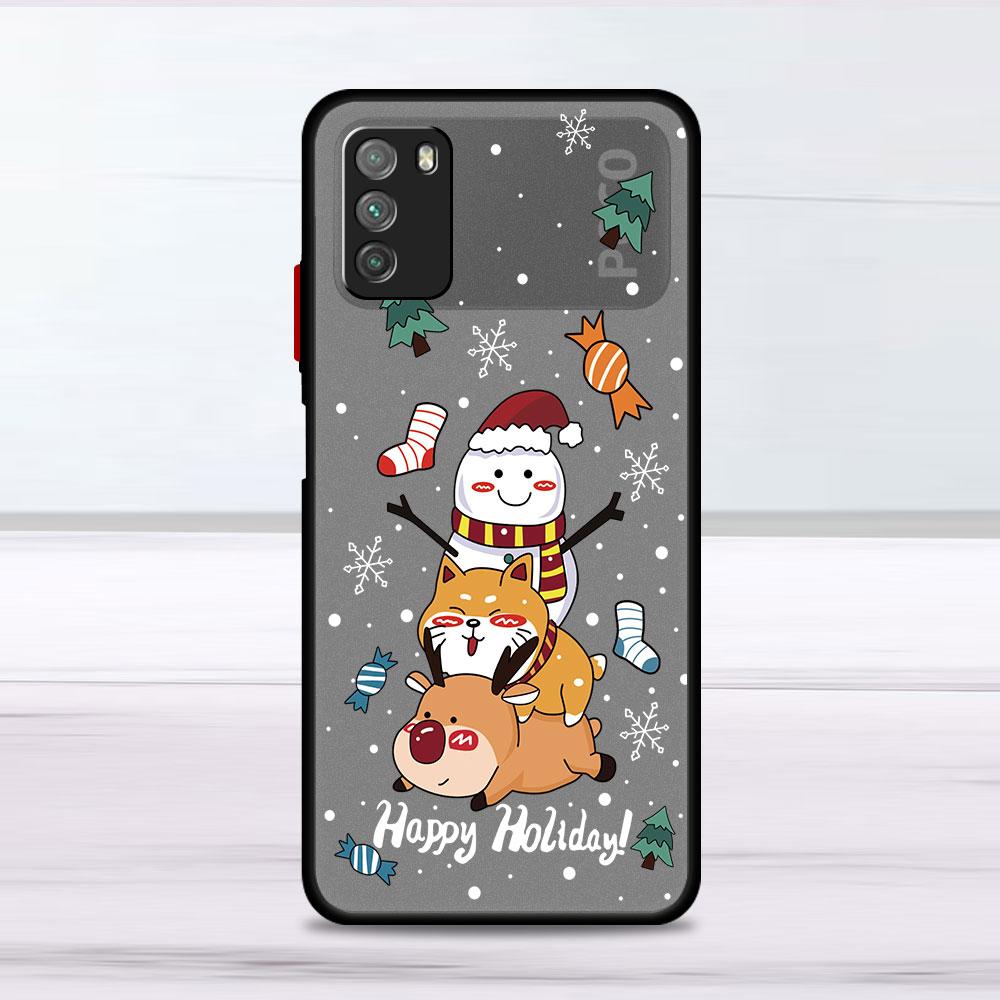 Snow Merry Christmas Case For Xiaomi Mi Poco X3 NFC M3 11 10 12 9T 11T 10T Pro Note 10 Lite Matte Hard Phone Covers