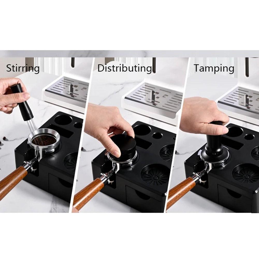 Non-slip Bottom Coffee Tamping Station with Storage Drawer Coffee Tamper  Stand  Home Brewing