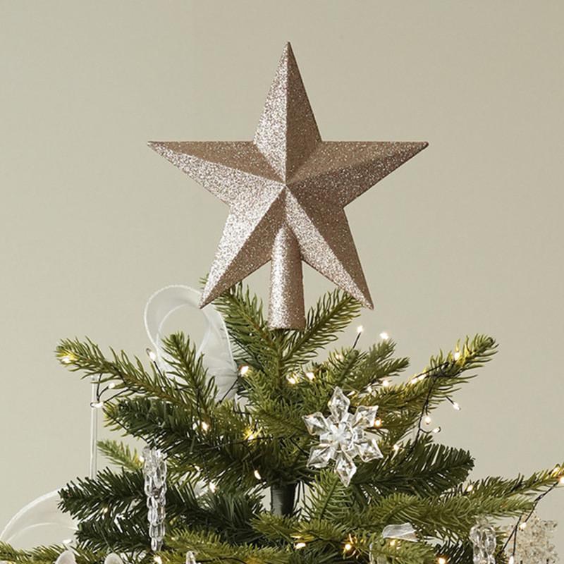 Topper Christmas Tree Star With Glitter Finish And European Style For Celebrate