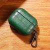 High-end Business Crocodile Premium Leather Earphone Case With Keychain For Apple AirPods 4 3 2/1 Pro 2 Drop-Proof Headset Cover