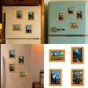 Decorative Magnetic Pictures Frame For Kitchen Vintage Wooden 2x3in Photo Holder Easy Installation Magnetic Photo Holder