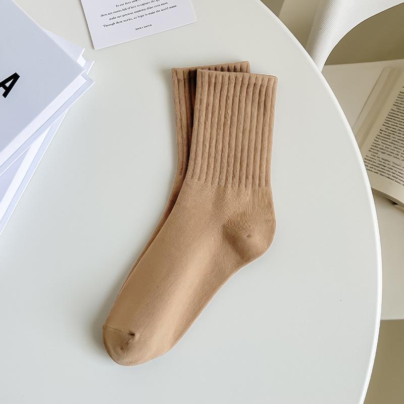 

Женские ретро гольфы до середины икры Zhuji – Универсальные для весны и осени, спортивные и повседневные в японском стиле One Size света кофе