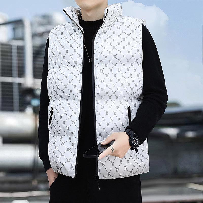 

Autumn and winter cotton clothes, vest loose large size casual jacket thickened sleeveless warm couple vest M білий