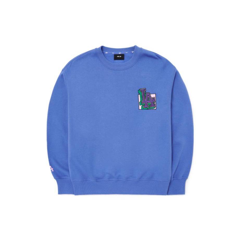 MLB LA Dodgers Graphic Print Crewneck Long Sleeve Sweatshirt Unisex sweatshirt Blue 3AMTL0426-07BLS