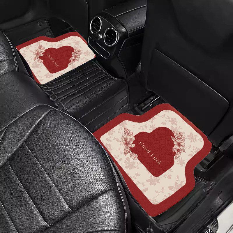 New Chinese-Style Car Floor Mats, Universal, Dirt-Resistant, Earthy Red, with a Sense of Atmosphere, Can Be Cut, Diatomaceous Earth Car Carpet Mats