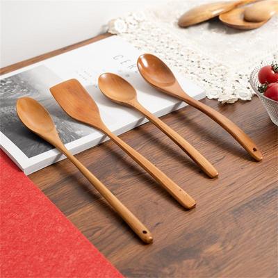 Japanese-Style Long Handle Wooden Spoon Coffee Stirring Rod Tea Dessert Spoon Mixing Soup Spoon Tableware Kitchen Supplies