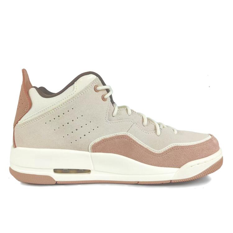 Jordan Courtside 23 Textile, Split Cow Leather Abrasion Resistant Mid top Vintage Basketball Shoes Men's Brown White FQ6860-121(Team352-)