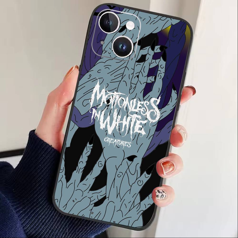 

D-Motionless In W-White Phone Case For iPhone 16,15,14,13,12,17,Pro Max,Plus Silicone Black Case iPhone14Pro