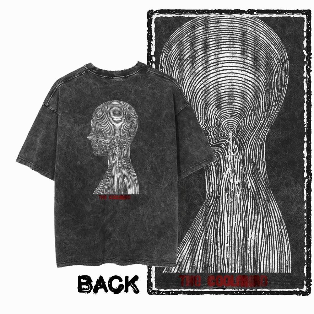 G13 Back Printing Cool Printing Men's T-shirt/pickled Streetwear Large Size Retro O-neck Men's T-shirt