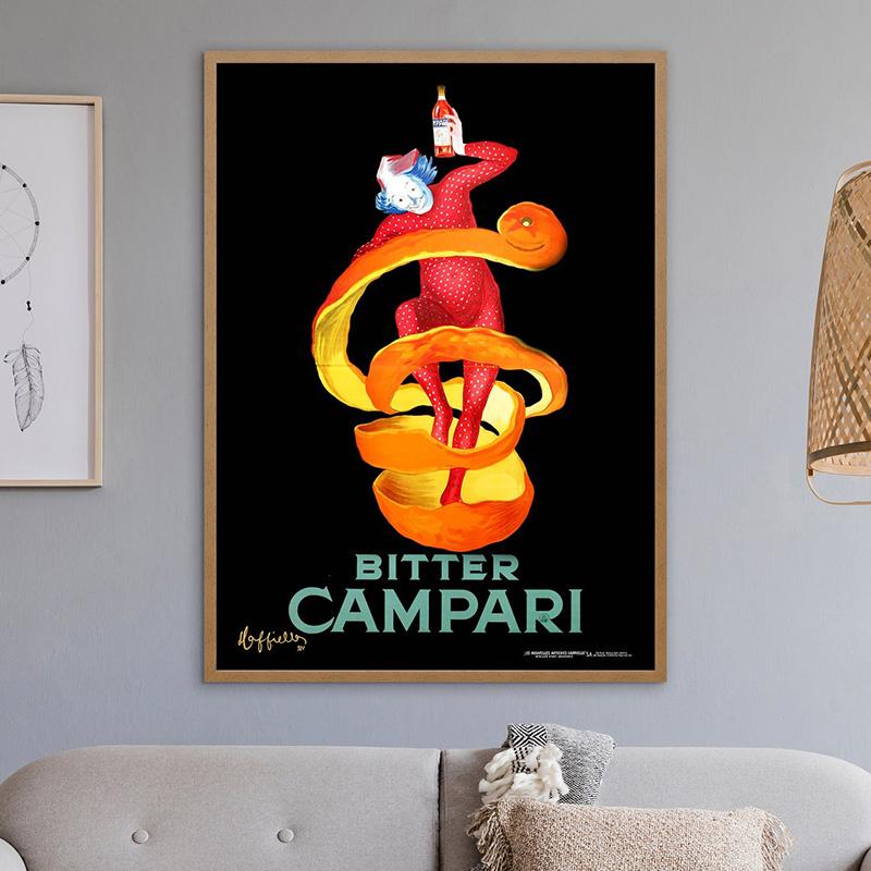 Bitter Campari Vintage Poster Print Food & Drink Wall Art Pictures Alcohol Advertising Canvas Painting Restaurant Bar Home Decor
