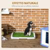 3-Layer Dog Litter Box with Synthetic Grass, Grid and Bottom Tray, 63x48.5cm
