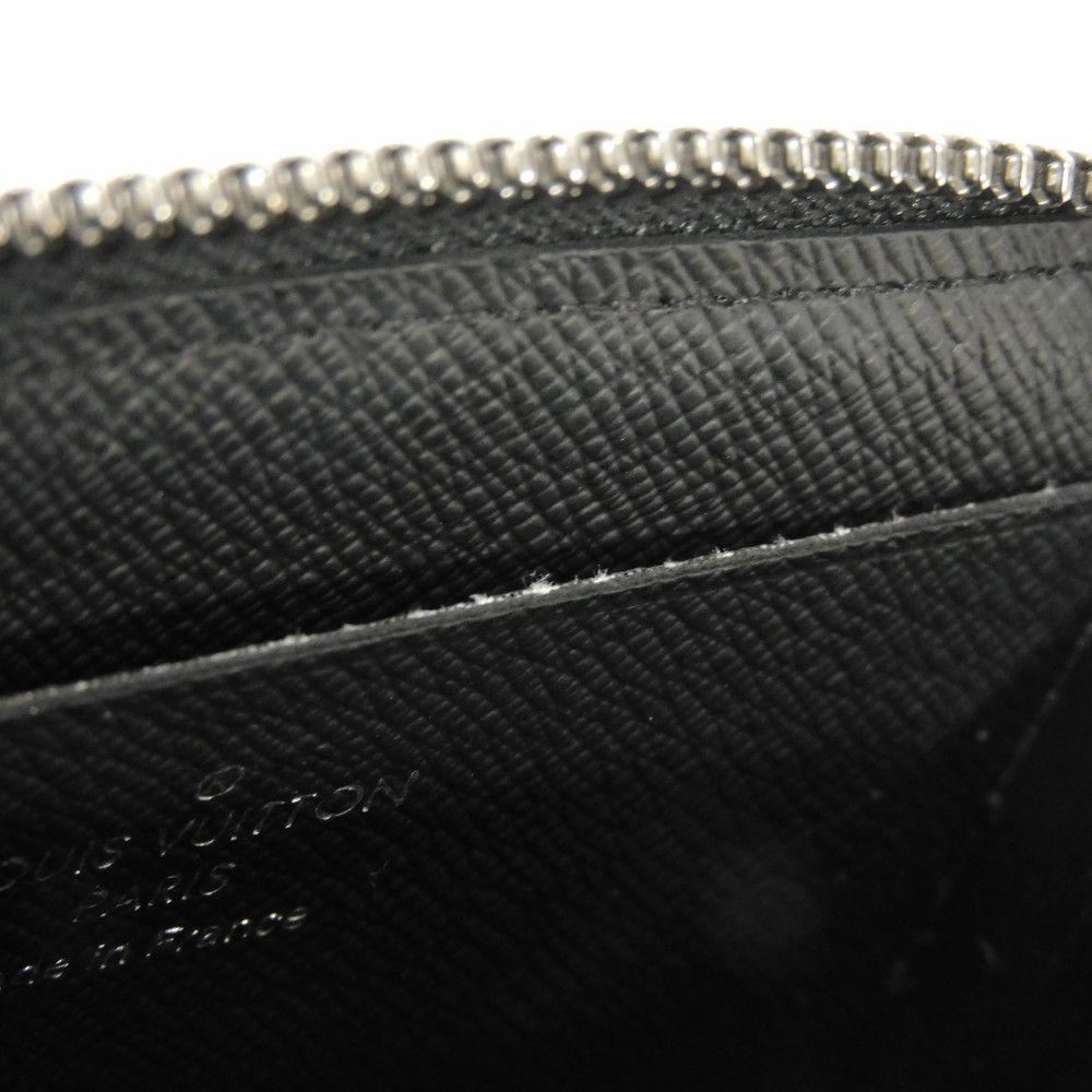 Gebrauchtes LV Logo L-Reißverschluss-Portemonnaie mit RFID IC-Chip (Monogram Eclipse) - Modell 12564 Geldbörse Jour M63536 7943 Schwarz Herren