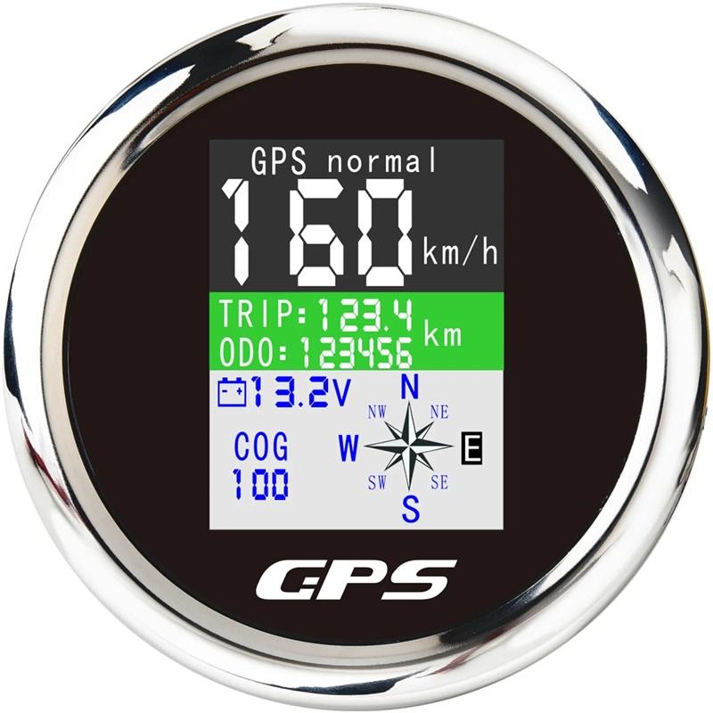 Universal 85mm Digital GPS Speedometer Odometer with GPS Antenna TFT Screen Waterproof Voltmeter for 12V Boat Car Motorcycle