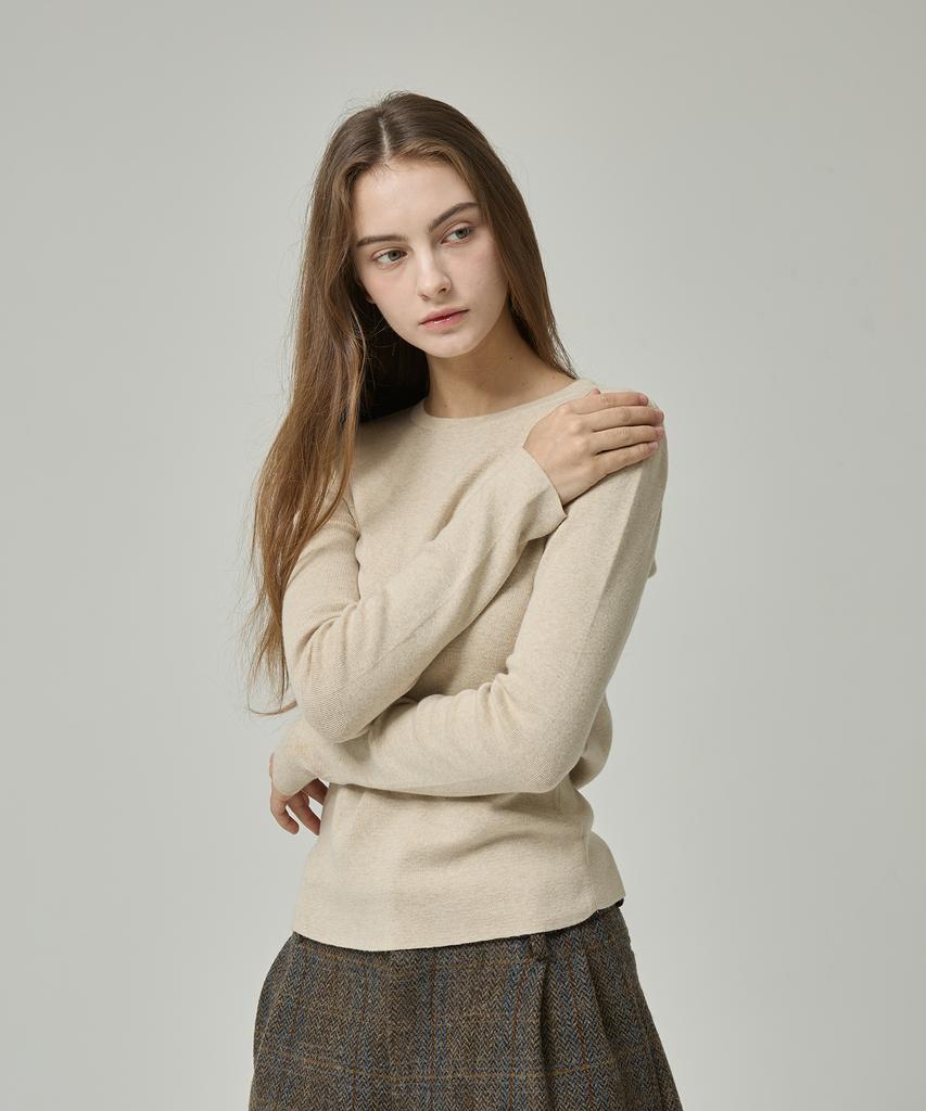 Lapineatteullie Essential Cashmere Knit Top Oatmeal