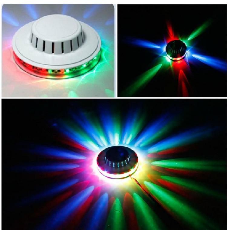 48-Bead Sound-Activated UFO Lampshade: Colorful Stage & Strobe Atmosphere Light with USB