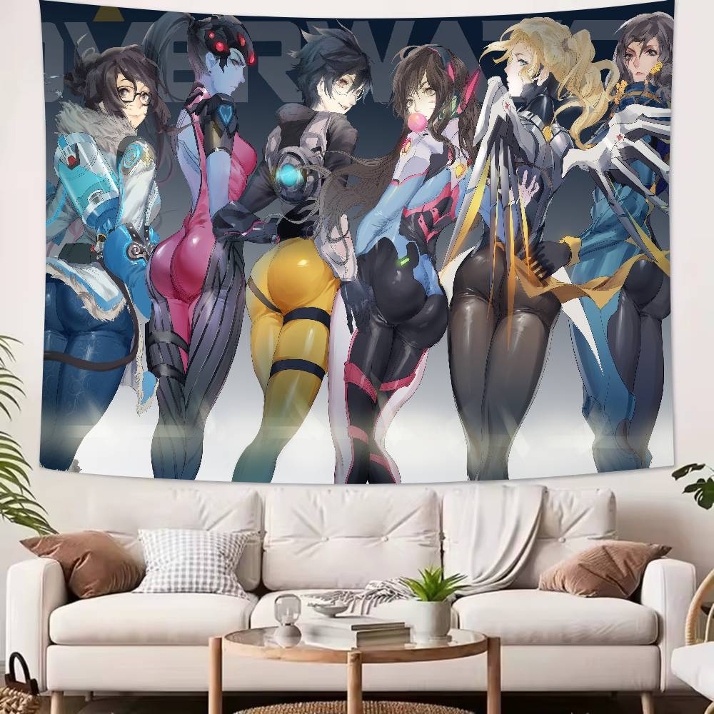 TOP Cool Popular FPS OOverwatch 2 Gaming Tapestry Popular Room Decoration Wall Tapestry Art Room Home Decor Wall Art Decor