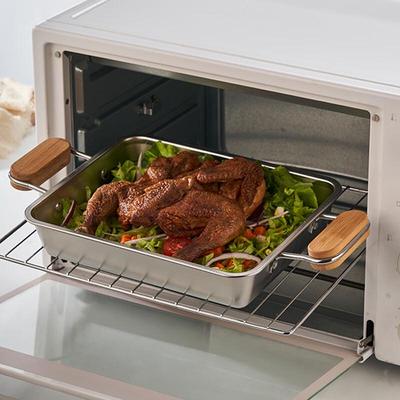 Shengjia 304 Stainless Steel Rectangular Roasting & Serving Tray