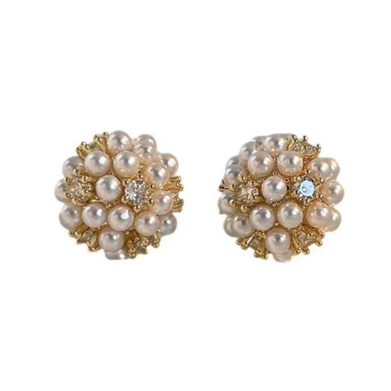 Fashion Korean Pearl Ear Stud Earrings  for Women Girl Gift Jewelry Wholesale