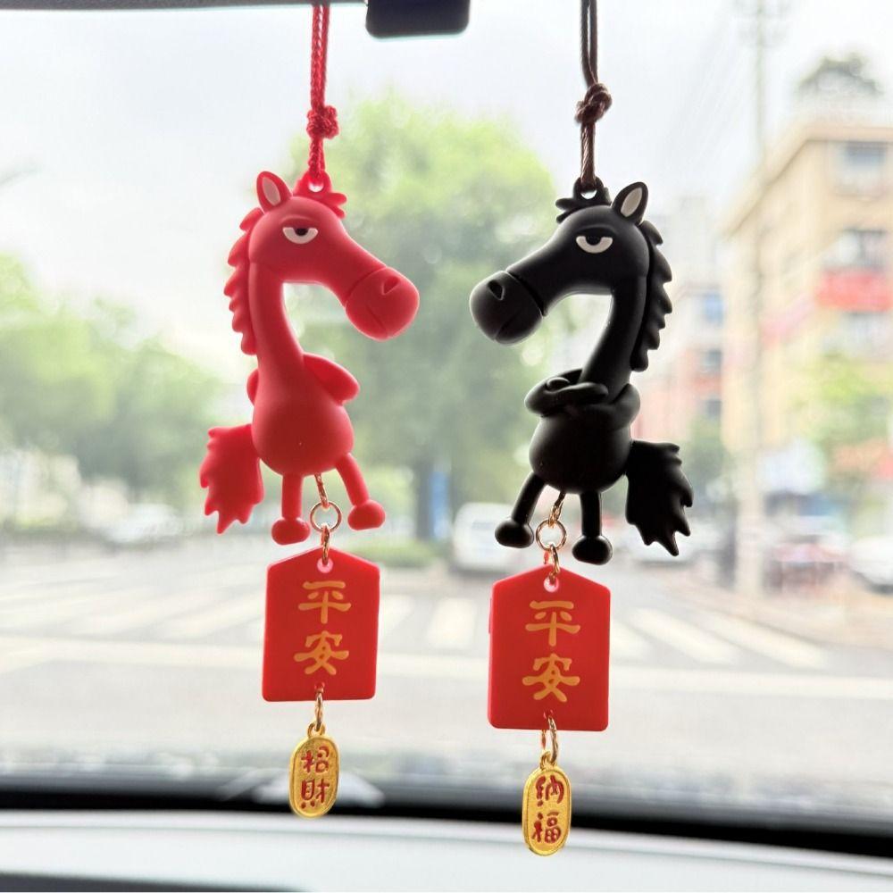 with Tassel Spring Festival Car Hanging Pendant Tang Horse Rearview Mirror Decor  Birthday Gift