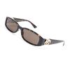 Gucci Temple Pattern Polyurethane Rectangular Sunglasses Men's Tortoiseshell