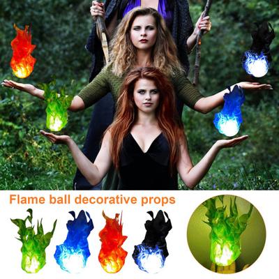Halloween Floating Fireball Artificial Fake Flame Floating LED Ball Prop Illuminated Fireball Decor Halloween Decoration