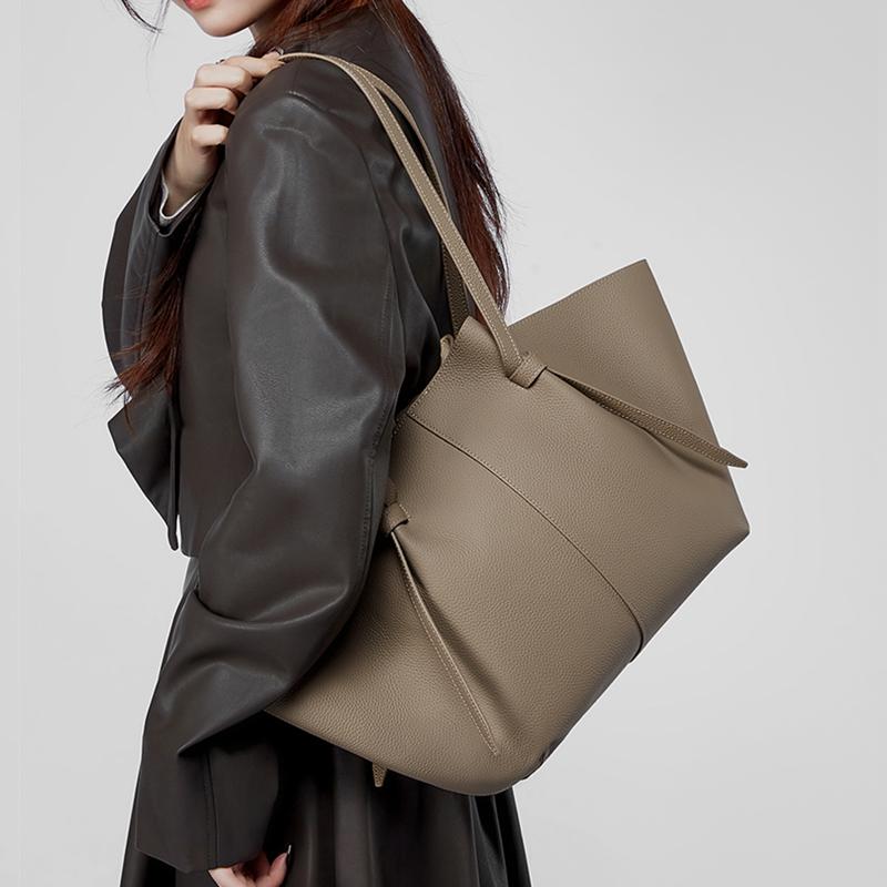 Velké kabelky přes rameno z pravé kůže pro ženy Luxusní značkové trapézové peněženky Tote Dámské kabelky