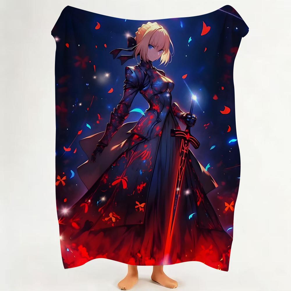 Game F Fate G Grand O Order  Flannel  Blanket Suitable for Sofa Living Room Bedroom