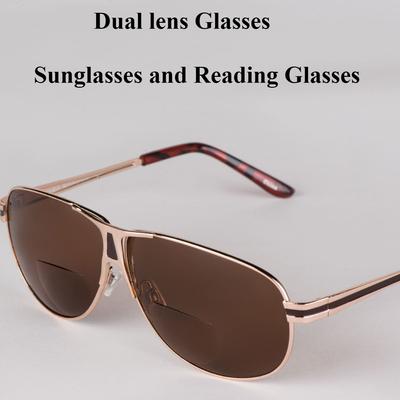 Gafas de Sol de Doble Lente y Gafas de Lectura Gafas de Doble Función Montura de Metal para Gafas Gafas de Sol