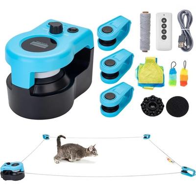 Verstellbare Geschwindigkeit Interaktive Katze Mentale Stimulation DIY Maus Katzenlaufband Jagd Laufen Übung Katzenfeder Hauskatzen