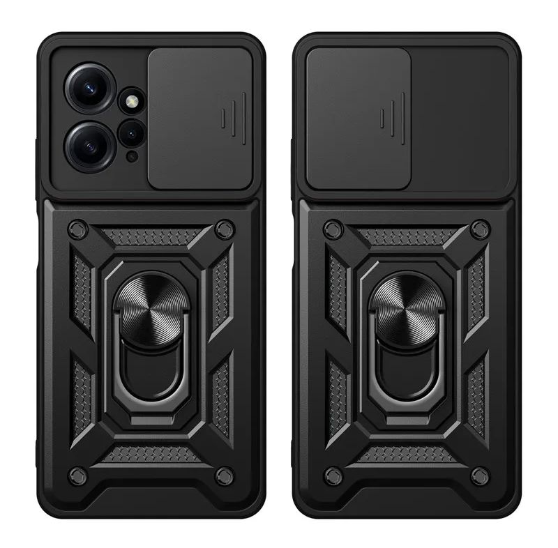 

Magnet Metal Ring Shockproof Hard Armor Back Cover For Redmi Note 12 4G Note12 Pro 5G Stand Bumper Phone Cases RM Note 12 Pro 5G червоний