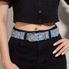 Punk Accessories Denim Girdle Hip Hop Y2k Star Hollowed Pin Buckle Waistband for Men Women Belt