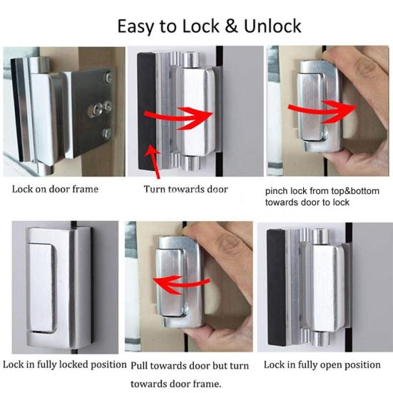 Aluminium Alloy Home Door Reinforcement Lock Defender Security Stopper Hardware