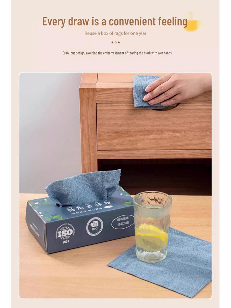 Reusable Thickened Kitchen Rag: Washable Dual-Use Scouring Pad