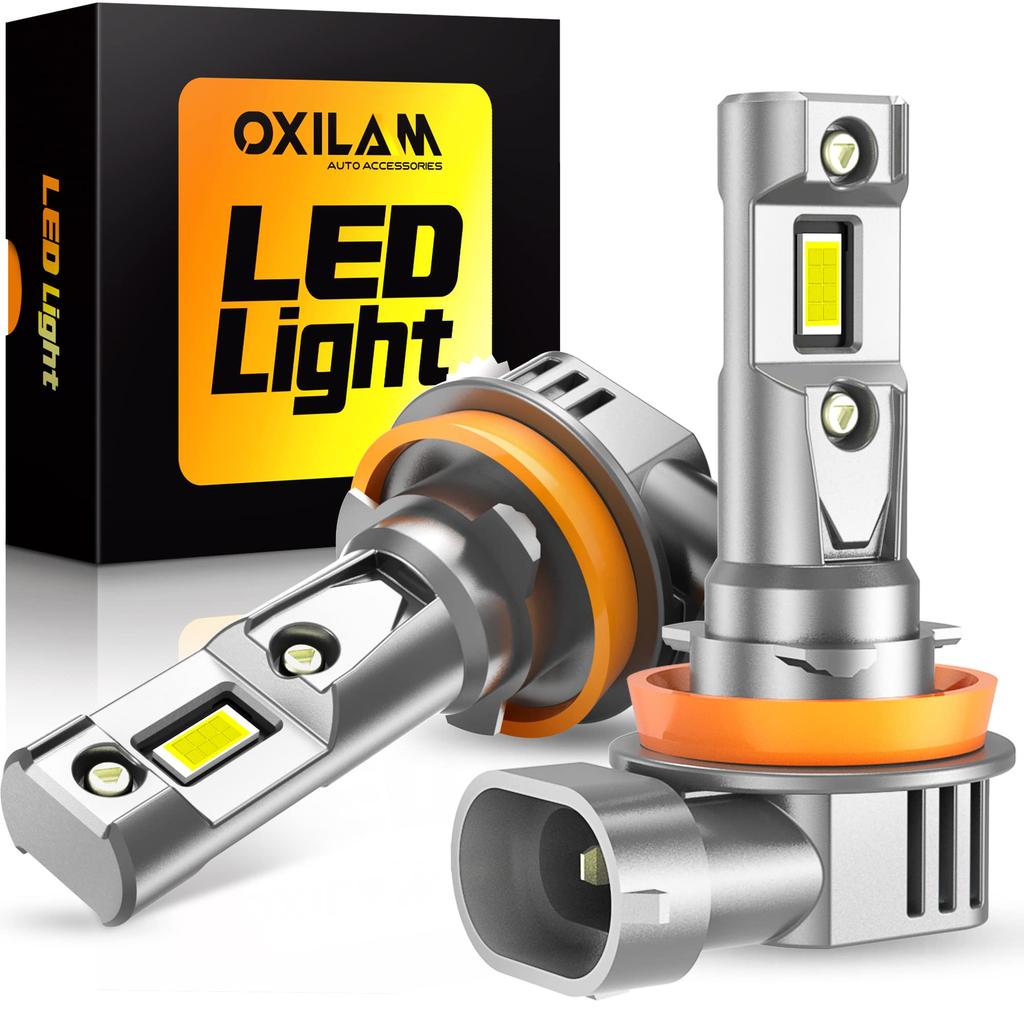 OXILAM h11 led vehicle inspection super halogen high speed rotating silent triple heat IP68 high light efficiency LED noise 3 year warranty from