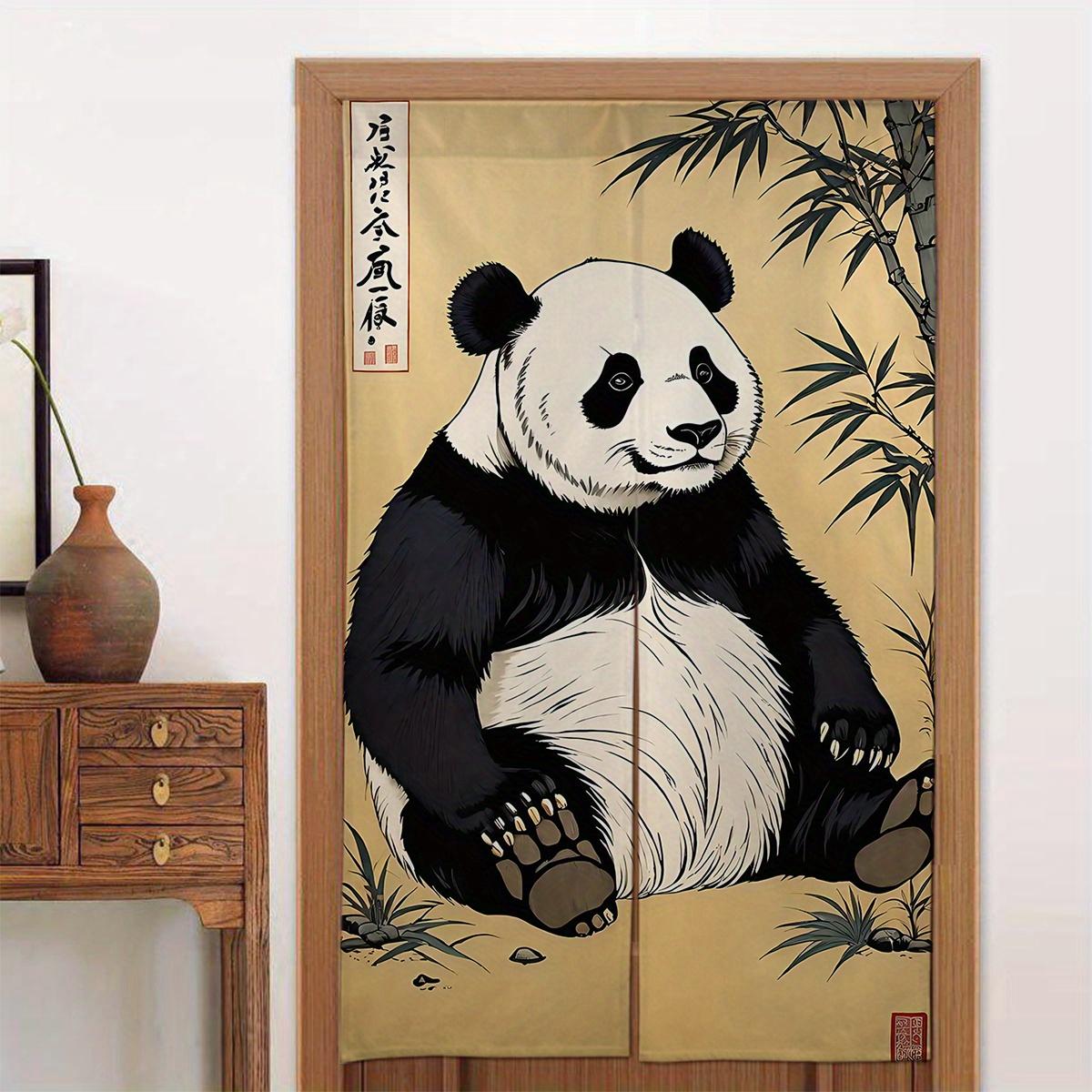 

1pc Japanese-Style Door Curtain with Cute Panda Rod Pocket Design, Easy to Install, Size 34X56 Inches, Perfect for Home Decor, E 65x100cm26x39in