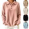 Women's Button Down Collar Pullover Sweatshirt for Casual Everyday Wear