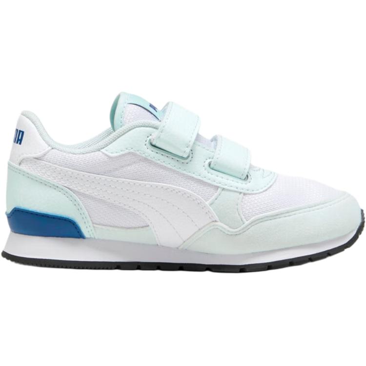 Puma St Runner Fabric Fashion Comfortable Low Top Kids Running Shoes Kids Sneaker White Light-Blue Blue 385511-23