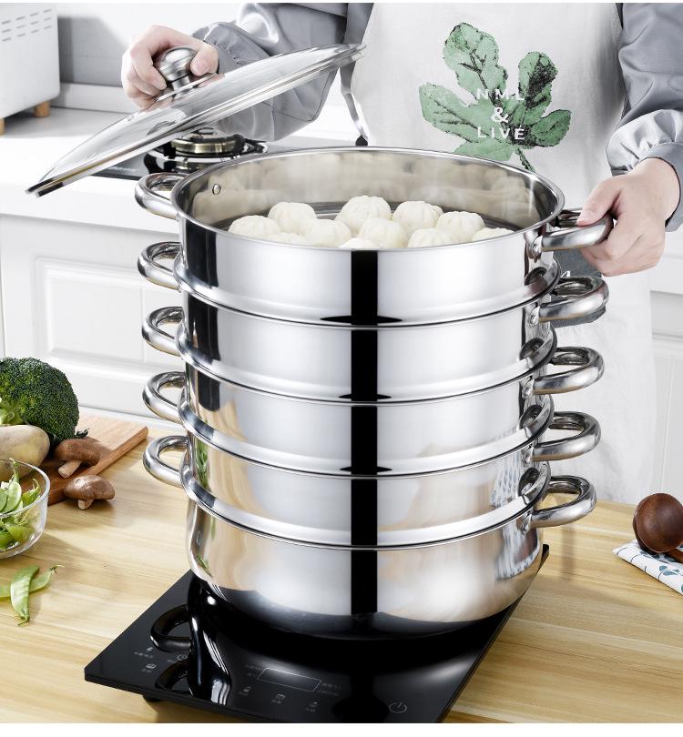 Multifunctional Stainless Steel Steamer Pot: Double To Five-Layer Design for Fish, Soup, and More