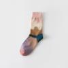 Gradient Socks Niche Design Pure Cotton Socks Personalized Oil Painting Internet Celebrity Trendy Versatile Mid-Leg Socks