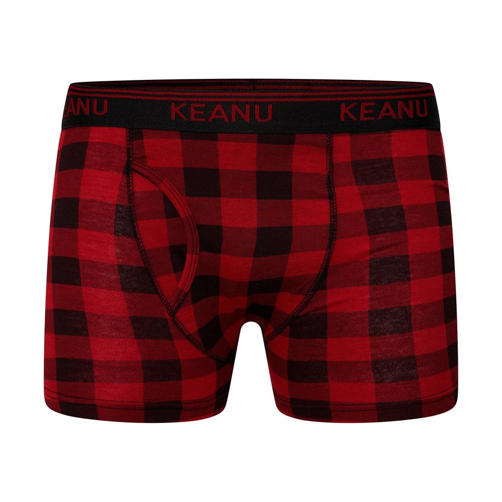 Keanu Mens Checked Cotton Blend Boxer Shorts (Pack of 6)