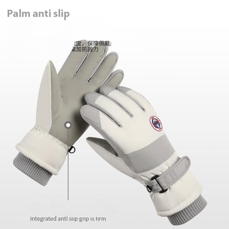 Guanti da sci invernali, touch screen impermeabile per ciclismo all'aperto, guanti isolanti in peluche, silicone antiscivolo e resistente all'usura Resistente a -40 ° C