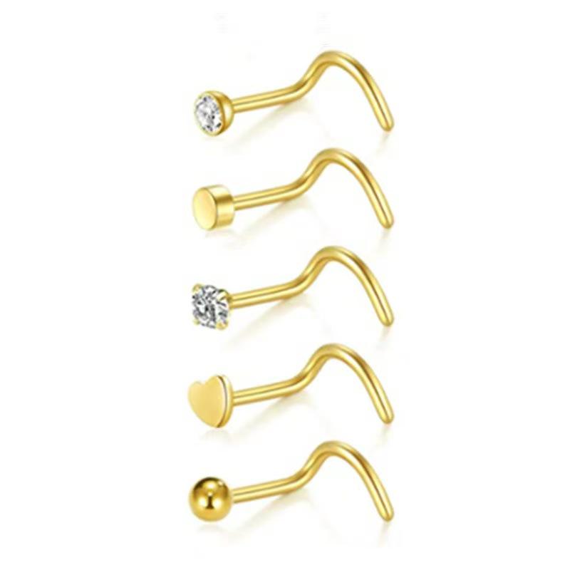 21-Piece Stainless Steel Nose & Lip Piercing Jewelry Set