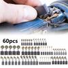 60Pcs Electric Motor Carbon Brushes Power Tool Repairing Parts Carbon Brush Replacement 10 Different Types