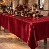 Elegante Tischdecke für Event-Dekoration Einfarbige Satin-Tischdecke, 102 x 57 Zoll Rechteckige seidenartige Tischabdeckung, Waschbar für den täglichen Gebrauch, Glatt und glänzend