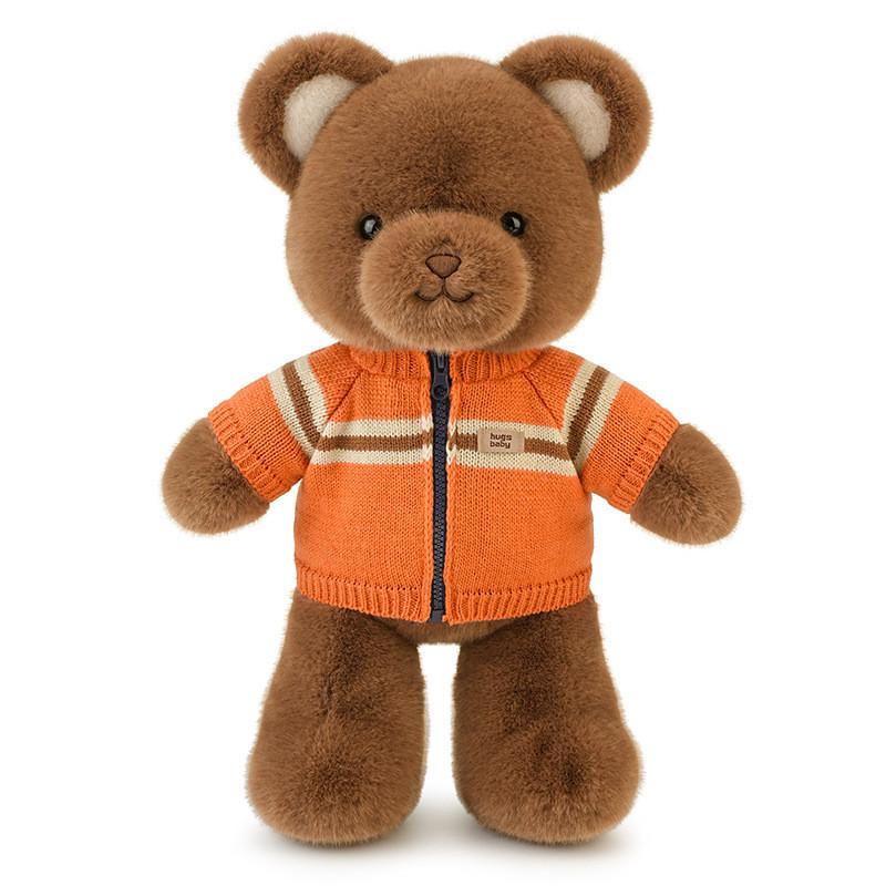 

Knitted Cute Cartoon Striped Sweater Teddy Bear Plush Toy For Kids Decor Room 33cm оранжевый